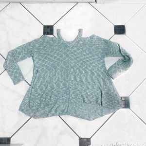 Cotton On | Aqua Cold Shoulder Knit Top| M